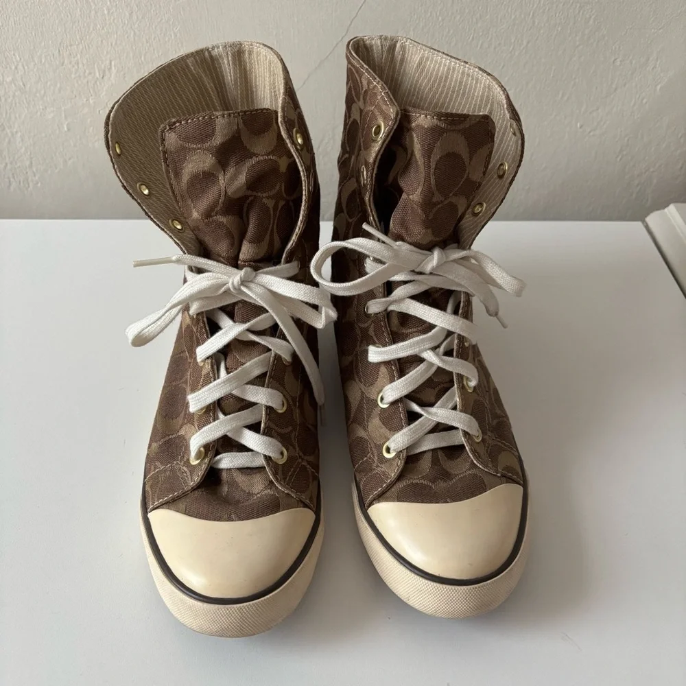 Coach Signature High-Top Sneakers - Picture 4 of 11